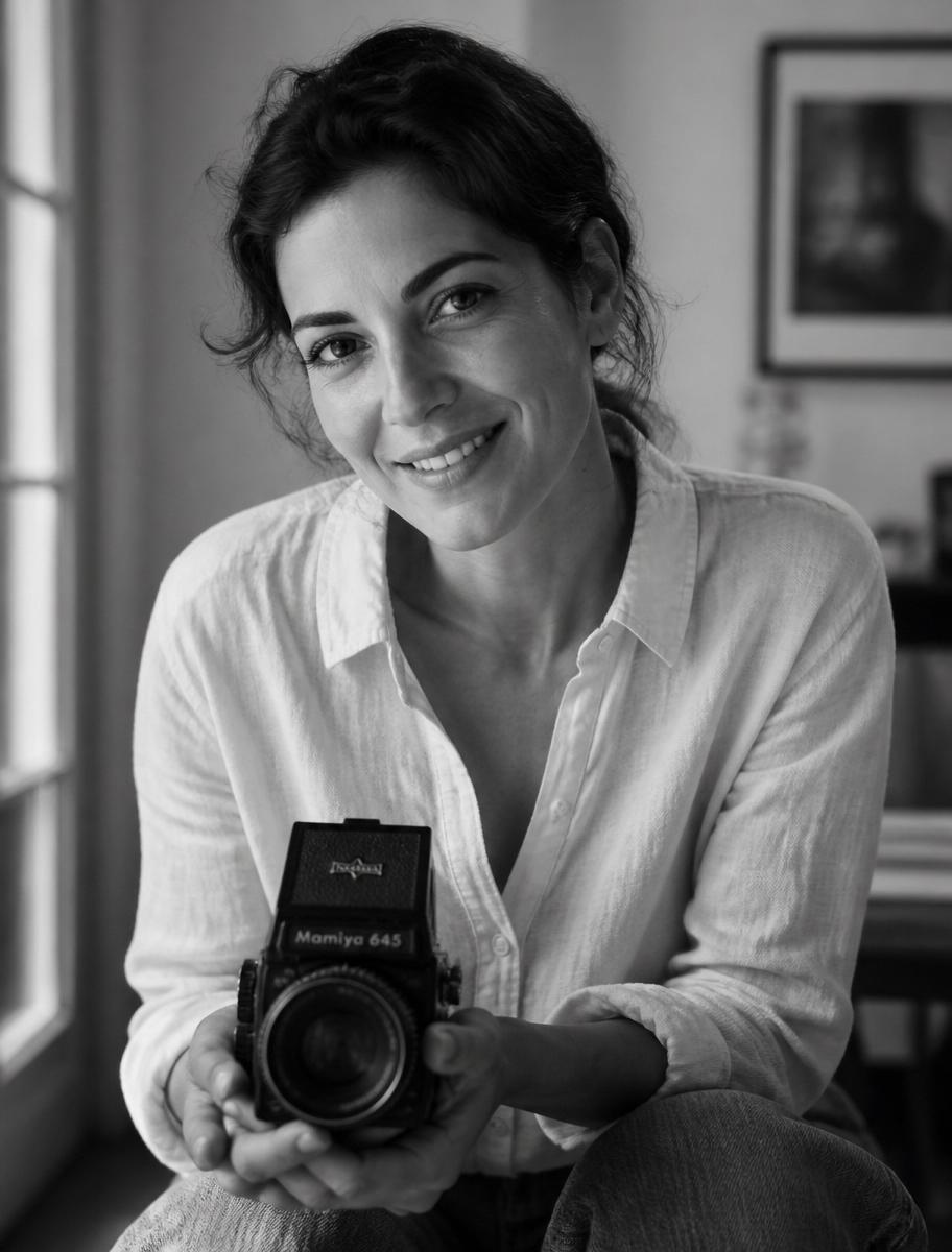 Ritratto di Martina Bizzotto con macchina fotografica